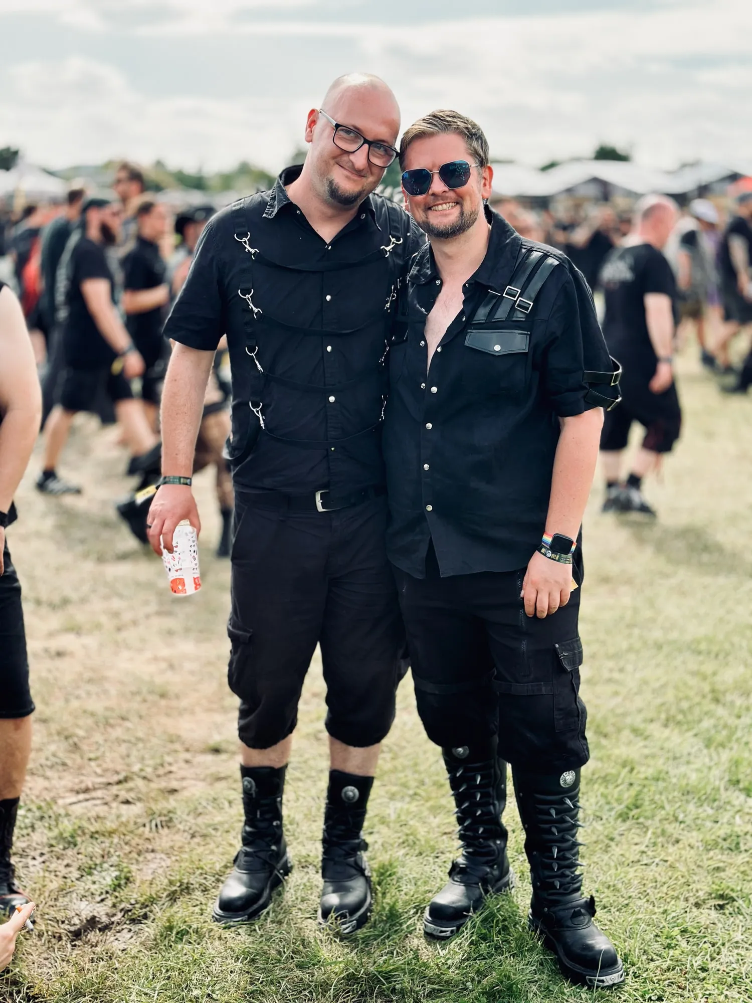 Christoph and his husband, both dressed in black, at M’era Luna 2024
